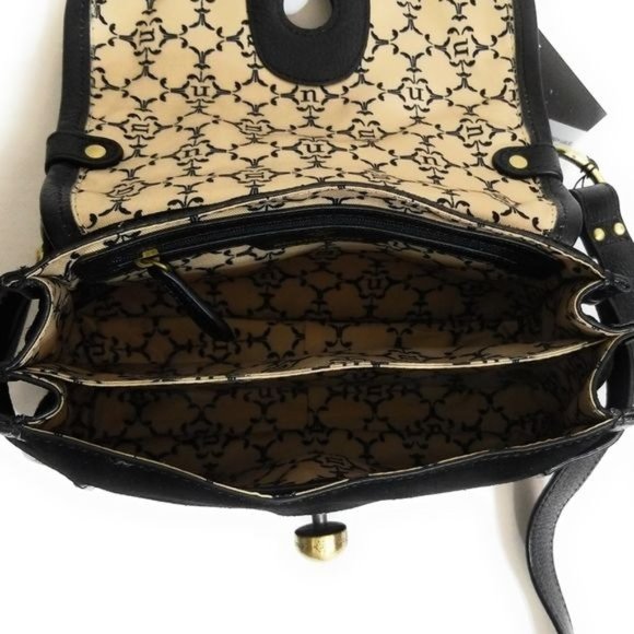 Nanette Lepore Womens New Waverly Flap Crossbody Shoulder Bag in Black - Picture 12 of 15